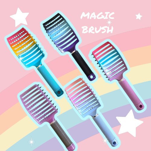 Mermaid Detangling Hair Brush - Rainbow Dash