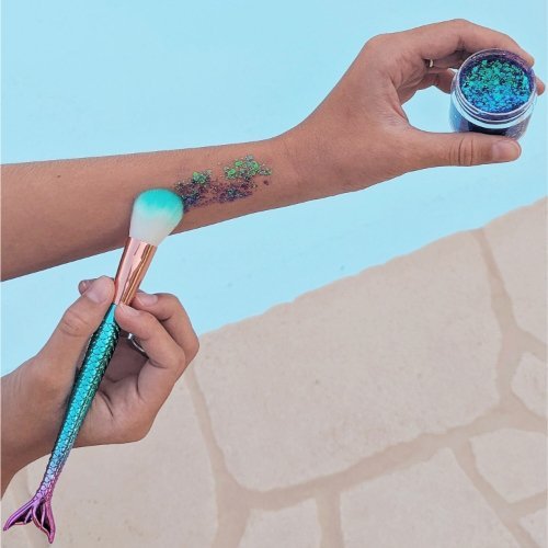 Mermaid Tail Glitter Gel Brush set - Rainbow